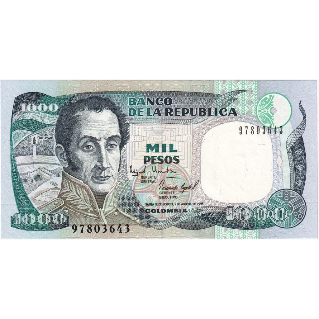 Colômbia, 1000 Pesos, 1995, 1995-10-02, KM:438, UNC(65-70)
