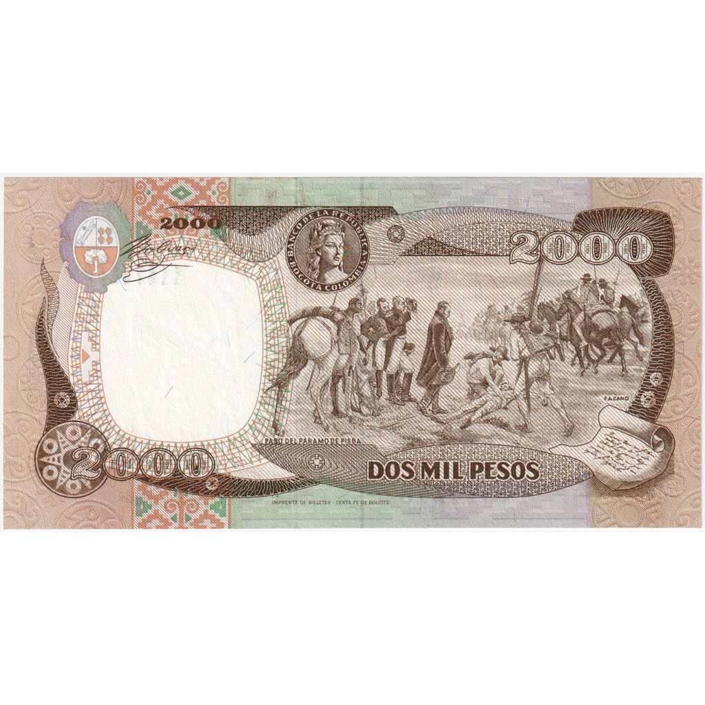 Banknote, Colombia, 2000 Pesos, 1994, 1994-12-17, KM:439b, UNC(65-70)