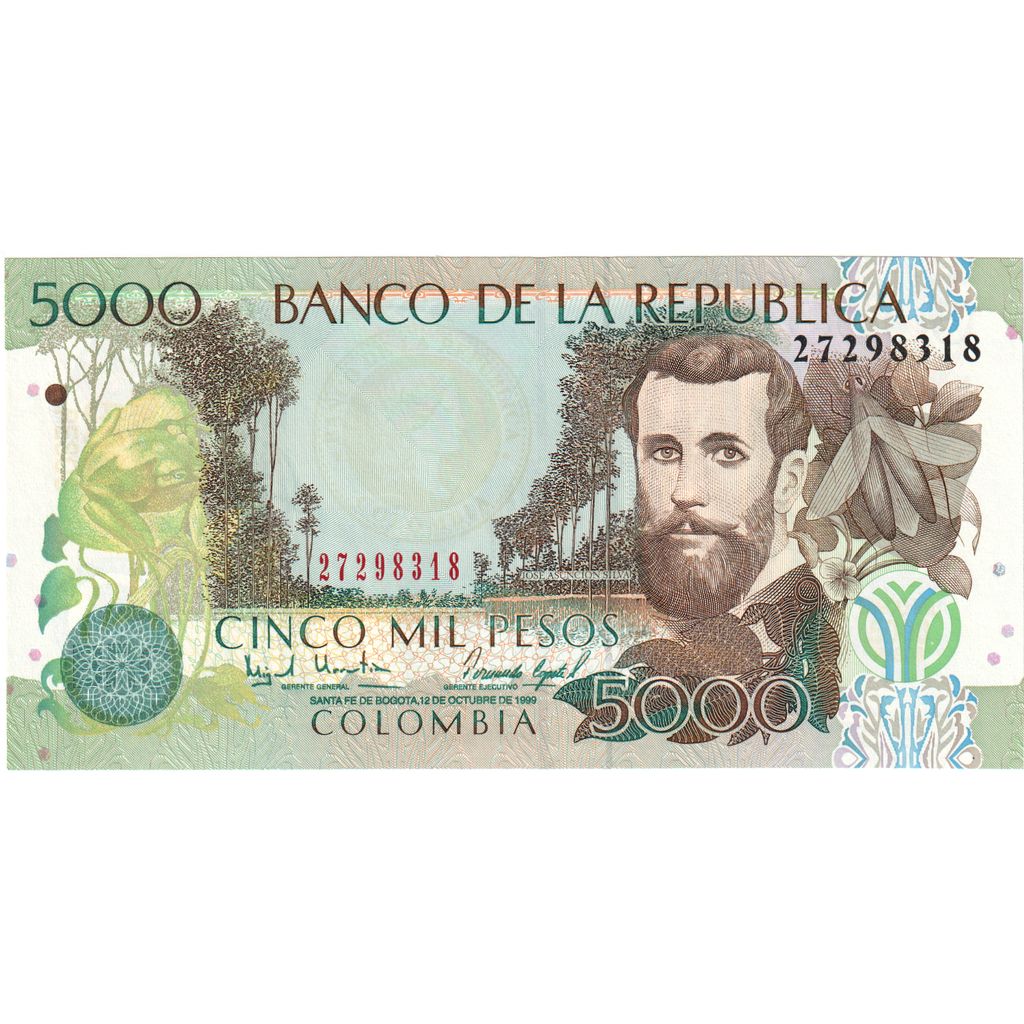 Colombia, 5000 Pesos, 1999, 1999-10-12, UNC(65-70)