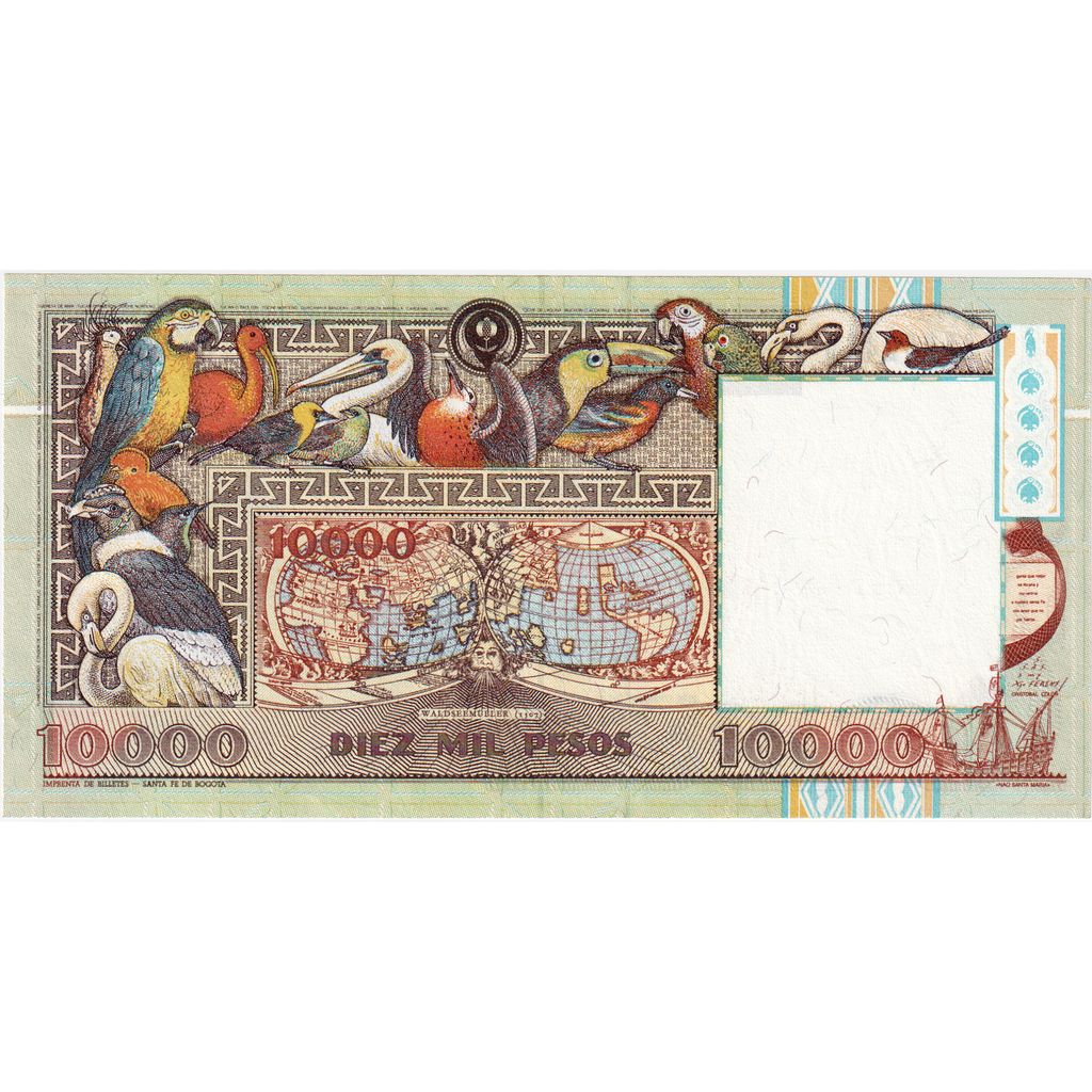 Banknote, Colombia, 10,000 Pesos Oro, 1993, UNC(65-70)