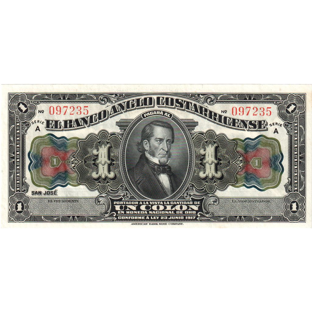1 Colon, 1917, Costa Rica, 1917-06-23, KM:S121r, UNC