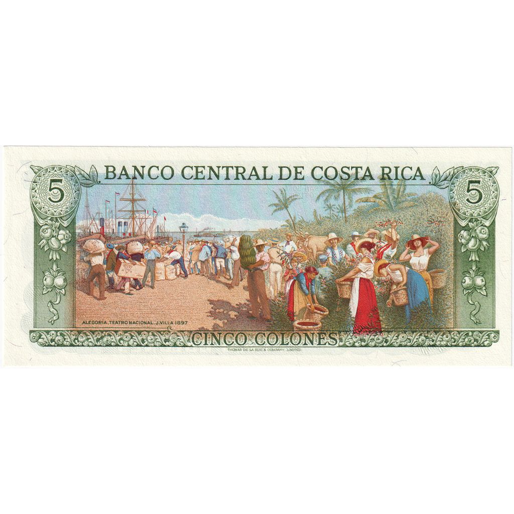 Costa Rica, 5 Colones, 1989, 1989-10-04, KM:236d, UNC(65-70)