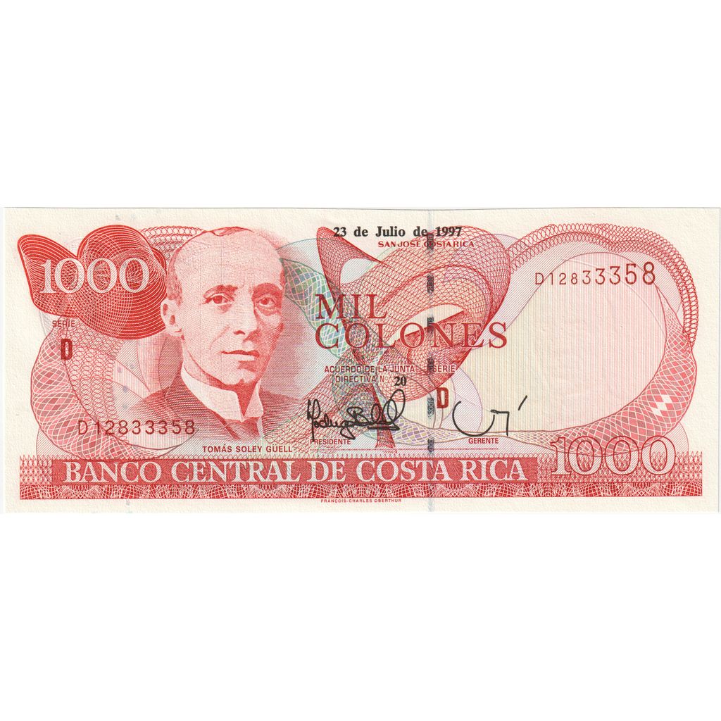 Costa Rica, 1000 Colones, 1997, 1997-07-23, KM:264e, UNC(65-70)