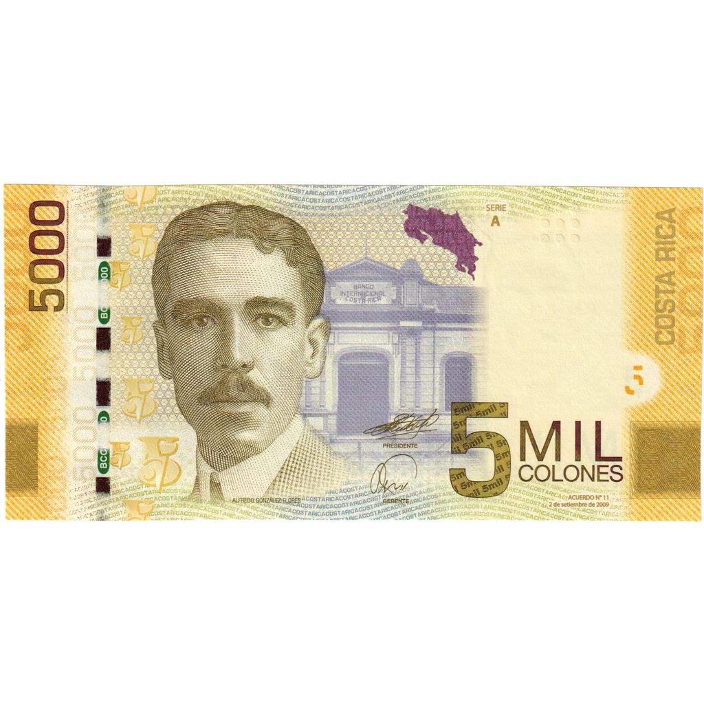 Costa Rica, 5000 Colones, 2009, 2009-09-02, KM:276, UNC(65-70)