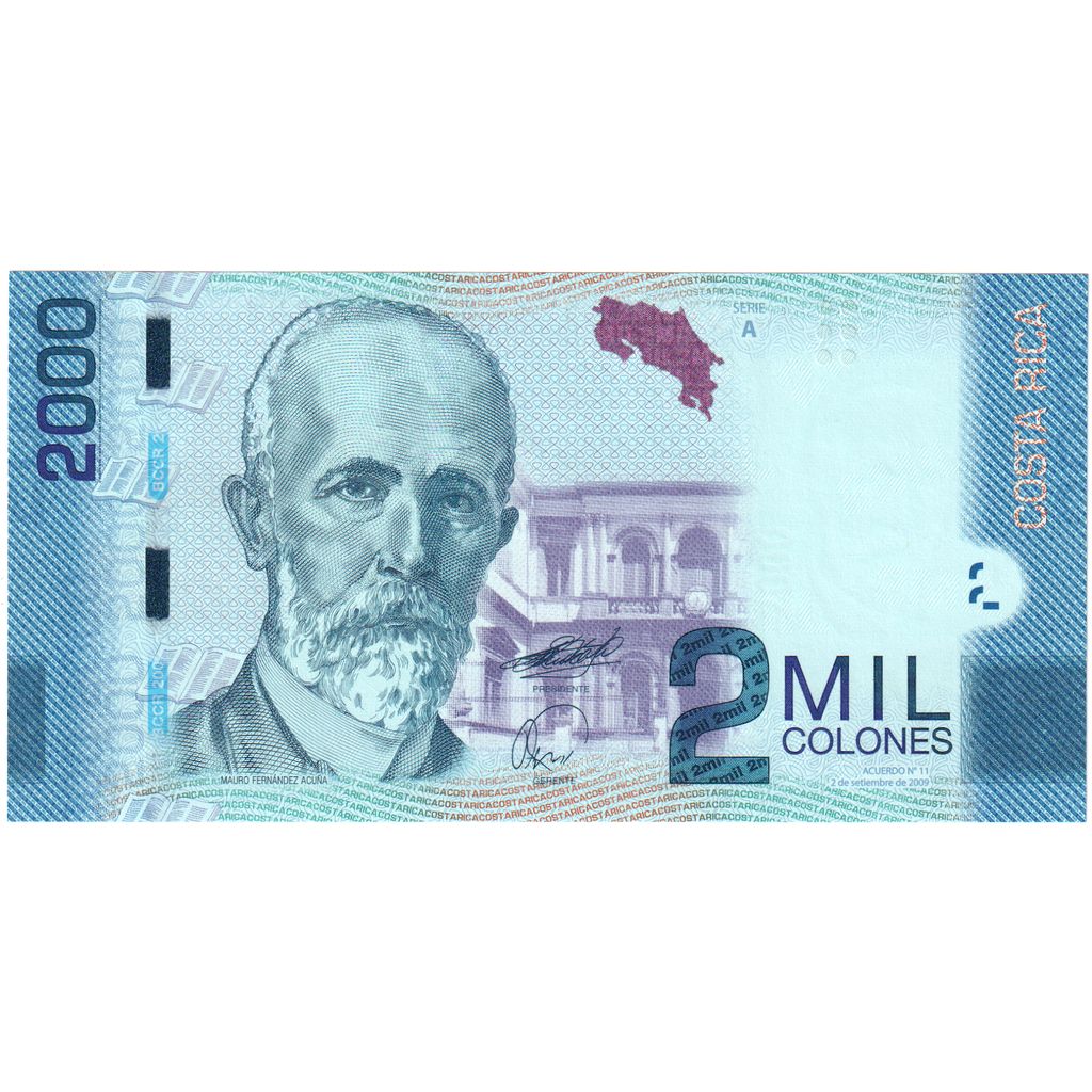 Banknote, Costa Rica, 2000 Colones, 2010, 2009-09-02, KM:275, UNC(65-70)