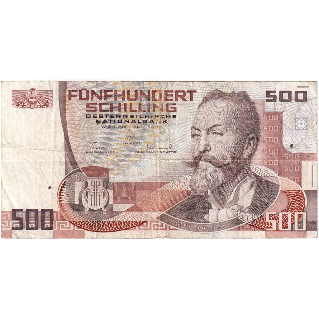 Banknote, Austria, 500 Schilling, 1983-1988, 1985-07-01, KM:151, VF(30-35)