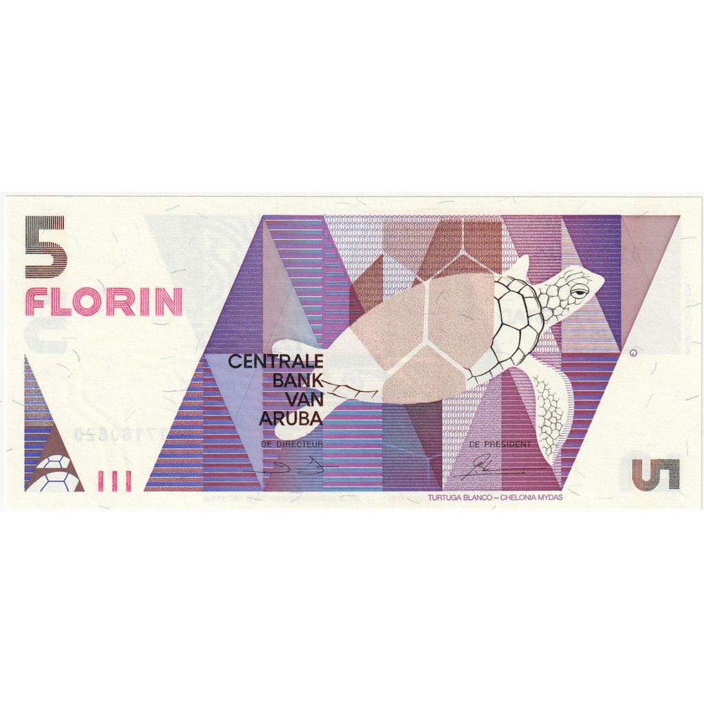 Aruba, 5 Florin, 1990, 1990-01-01, KM:6, UNC(65-70)