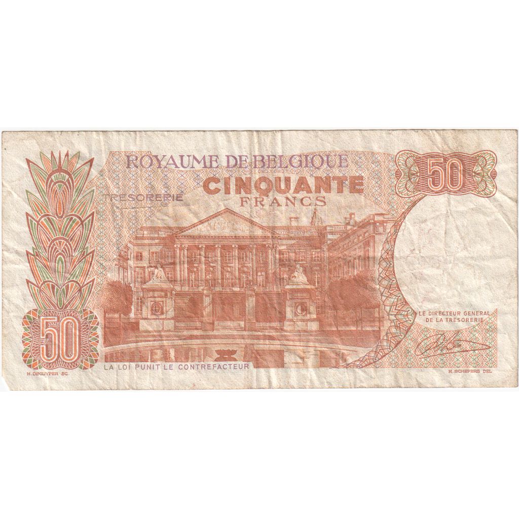 Bélgica, 50 Francs, 1966, 1966-05-16, KM:139, VF(20-25)