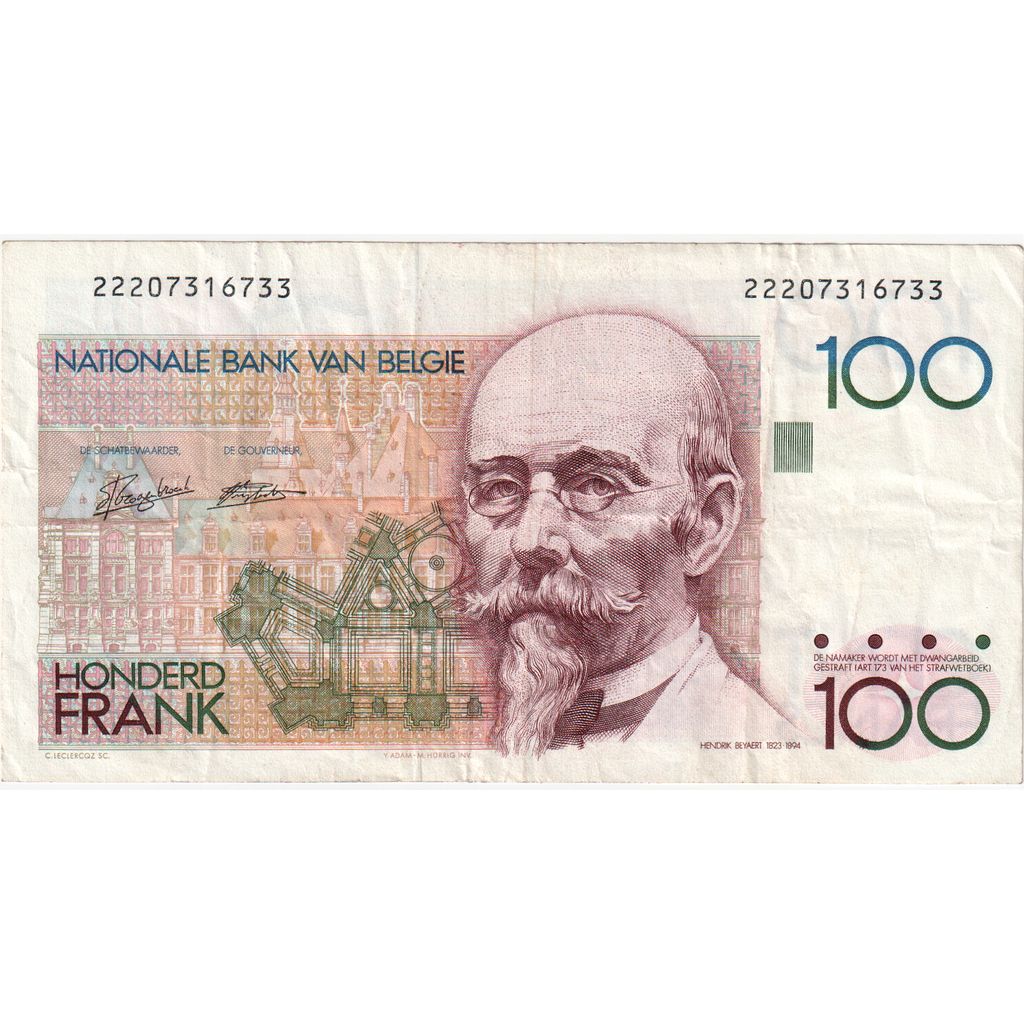 Belgien, 100 Francs, KM:142a, SS