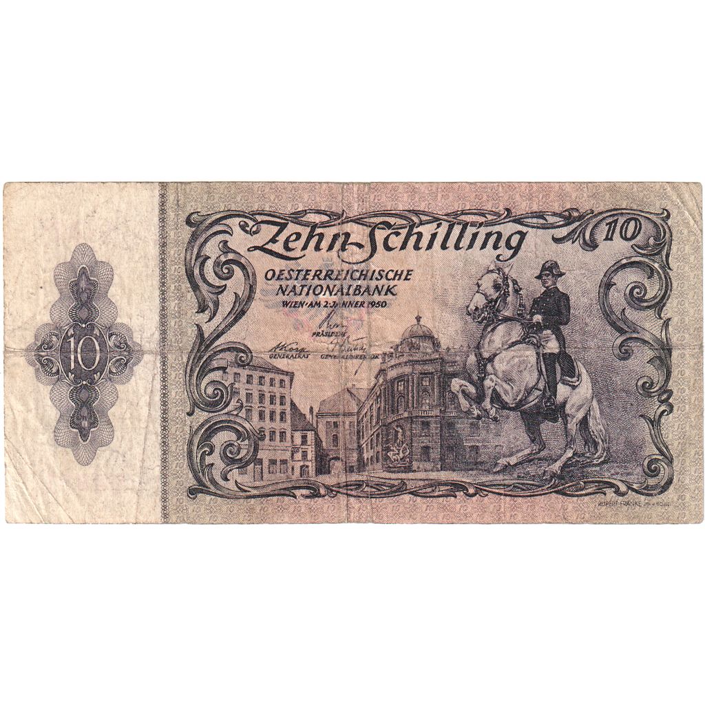 Austria, 10 Schilling, 1950, 1950-01-02, KM:127, VF(20-25)
