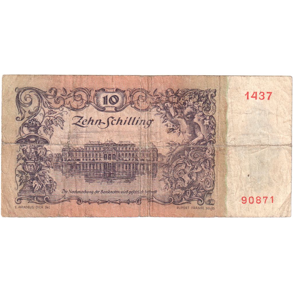 Austria, 10 Schilling, 1950, 1950-01-02, KM:127, VF(20-25)