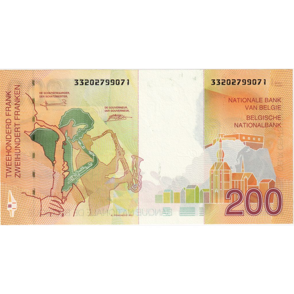 Belgia, 200 Francs, UNC(65-70)