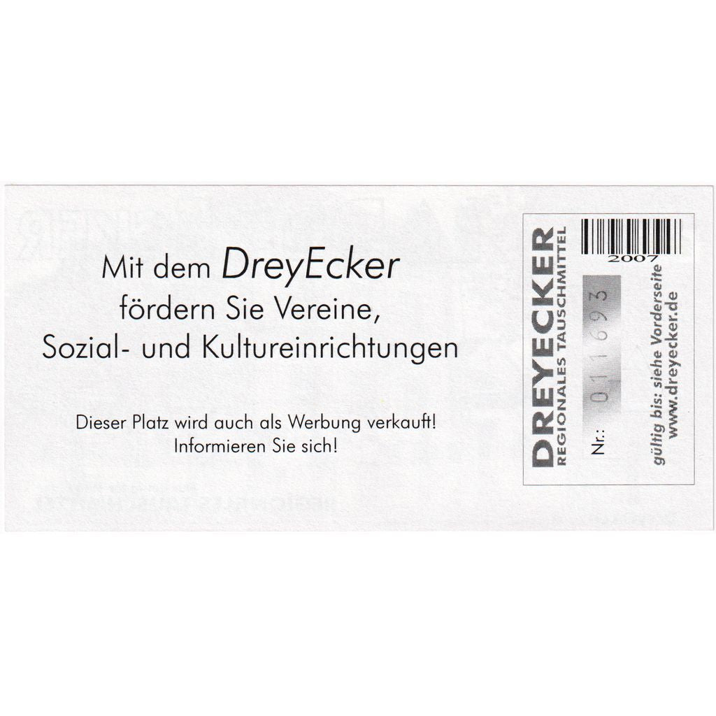 Germany, 2007, 1 DREYECKER REGIONAL BANKNOTE FANTASY, UNC(65-70)