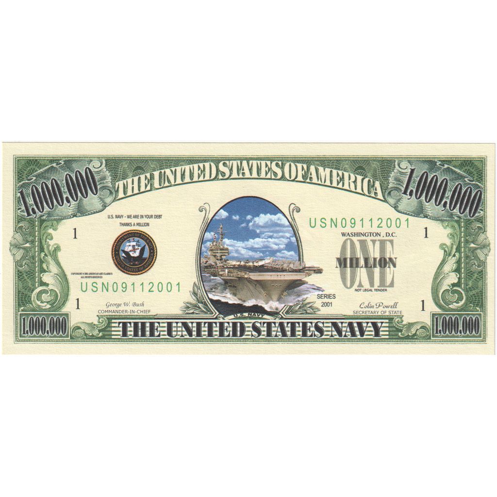États-Unis, Dollar, 2001, FANTASY 1 000 000 DOLLARS, NEUF