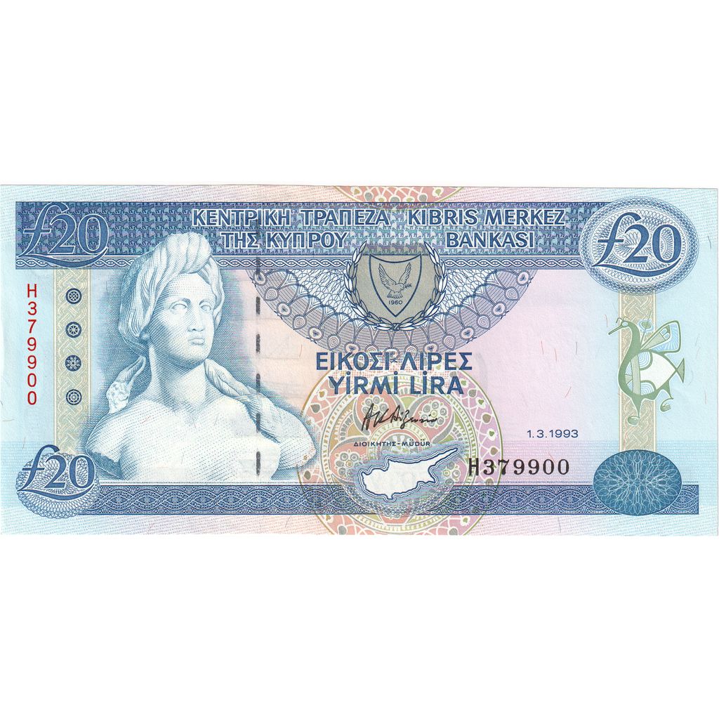 Cyprus, 20 Pounds, 1993, 1993-03-01, KM:56b, NIEUW