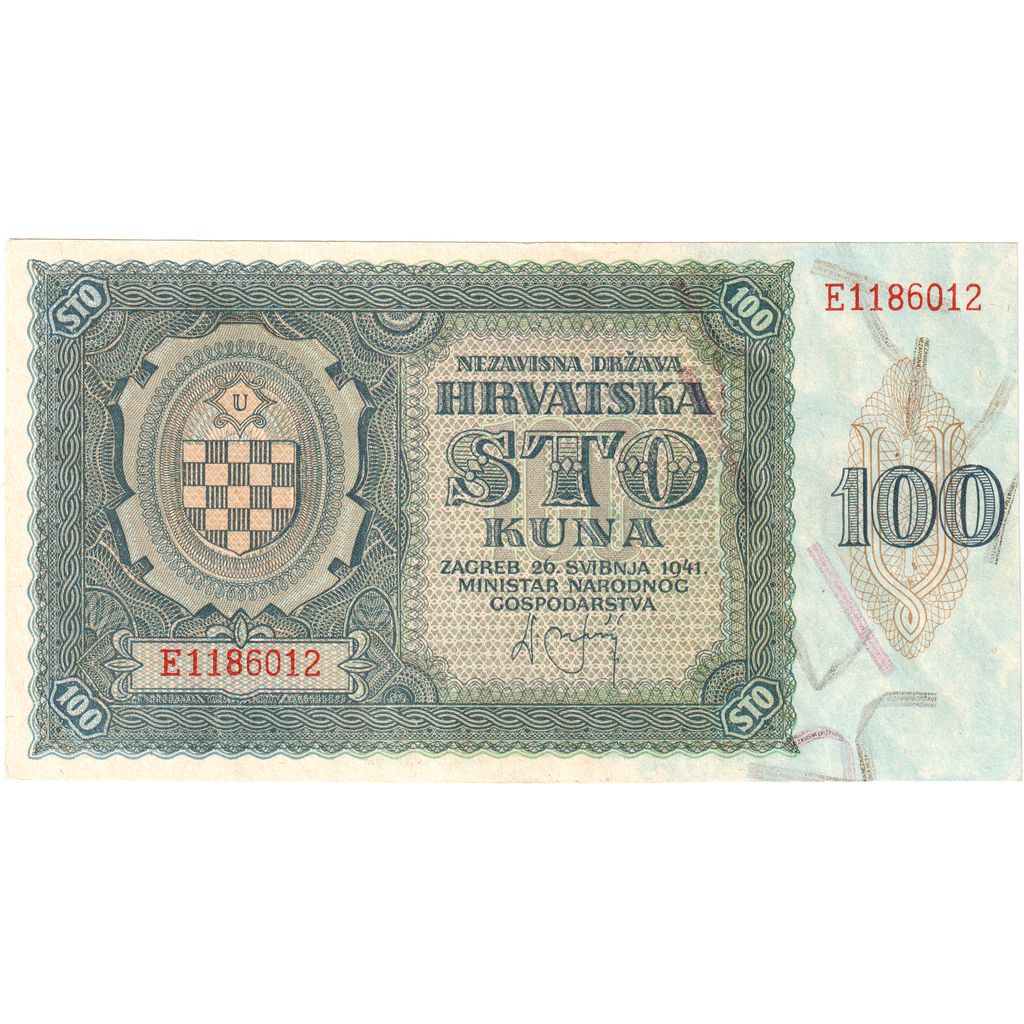 Banknote, Croatia, 100 Kuna, 1941, 1941-05-26, KM:2a, EF(40-45)
