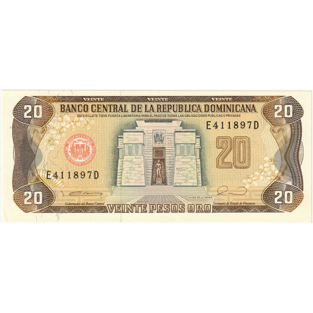 Banknote, Dominican Republic, 20 Pesos Oro, 1990, UNdated (1990), KM:133