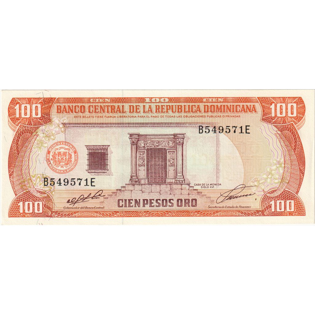 Dominican Republic, 100 Pesos Oro, 1991, KM:156b, UNC(65-70)