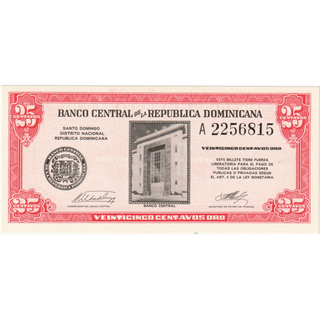 Dominican Republic, 25 Centavos Oro, Specimen, KM:88s, UNC(65-70)