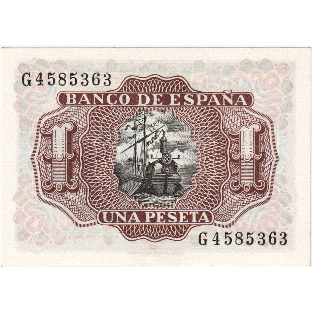 Spain, 1 Peseta, 1953, 1953-07-22, KM:144a, UNC(65-70)