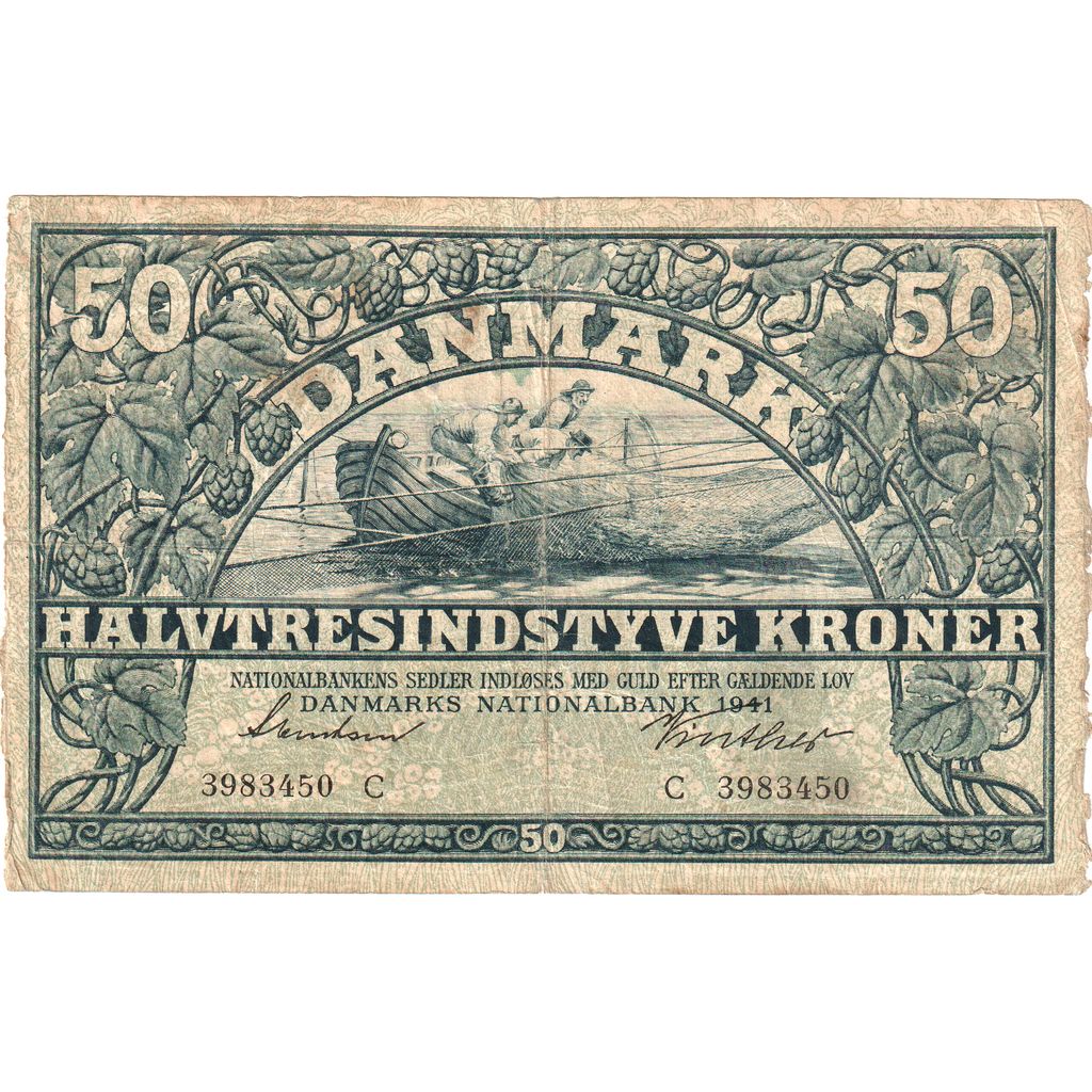 Dänemark, 50 Kroner, 1941, KM:32b, S+
