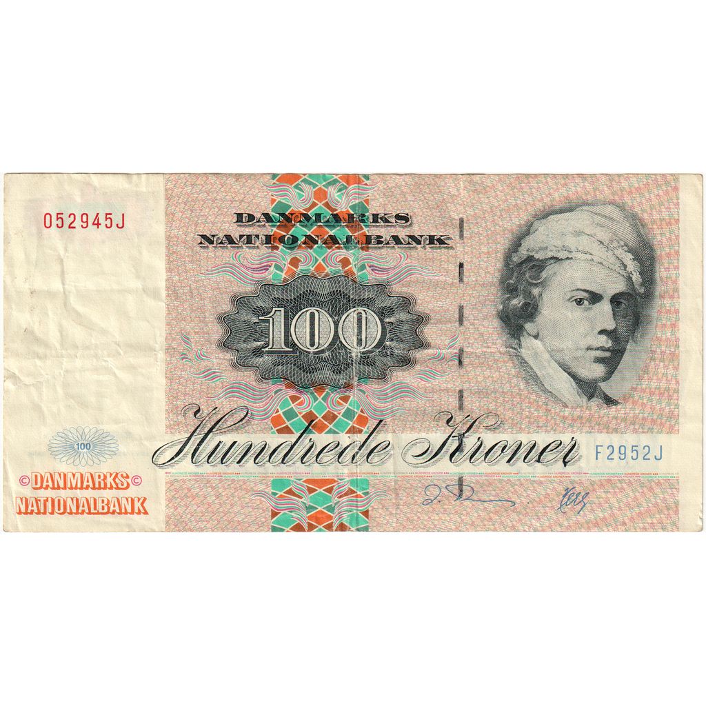 Danimarca, 100 Kroner, 1972, KM:54b, BB