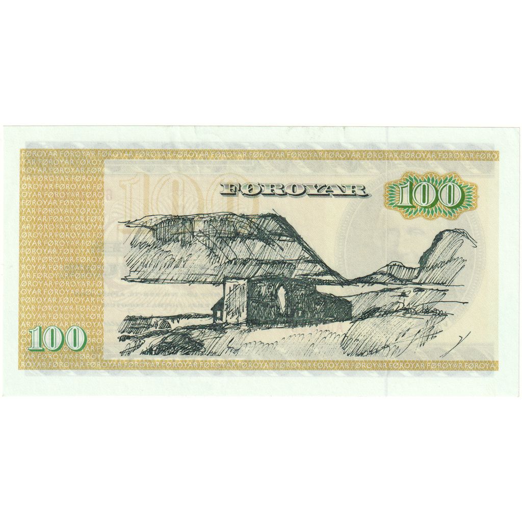 Isole Faroe, 100 Kronur, 1949, KM:21d, FDS