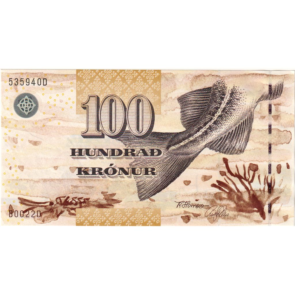 Faeroe Islands, 100 Kronur, UNZ