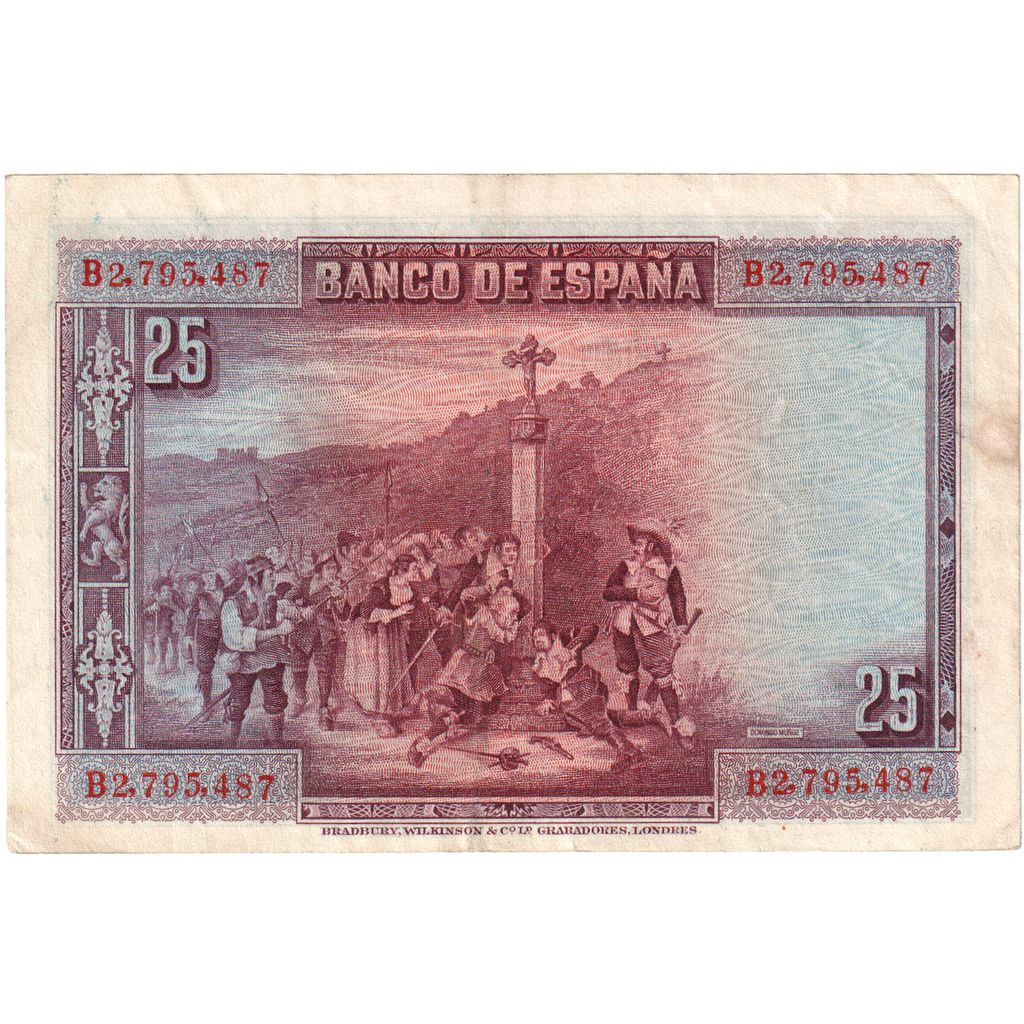 Spagna, 25 Pesetas, 1928, 1928-08-15, KM:74b, BB