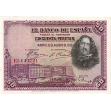 Spain, 50 Pesetas, 1928, 1928-08-15, KM:75b, AU(55-58)