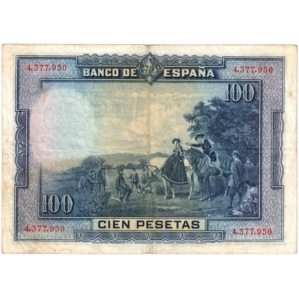 Spain, 100 Pesetas, 1928, 1928-08-15, KM:76a, EF(40-45)