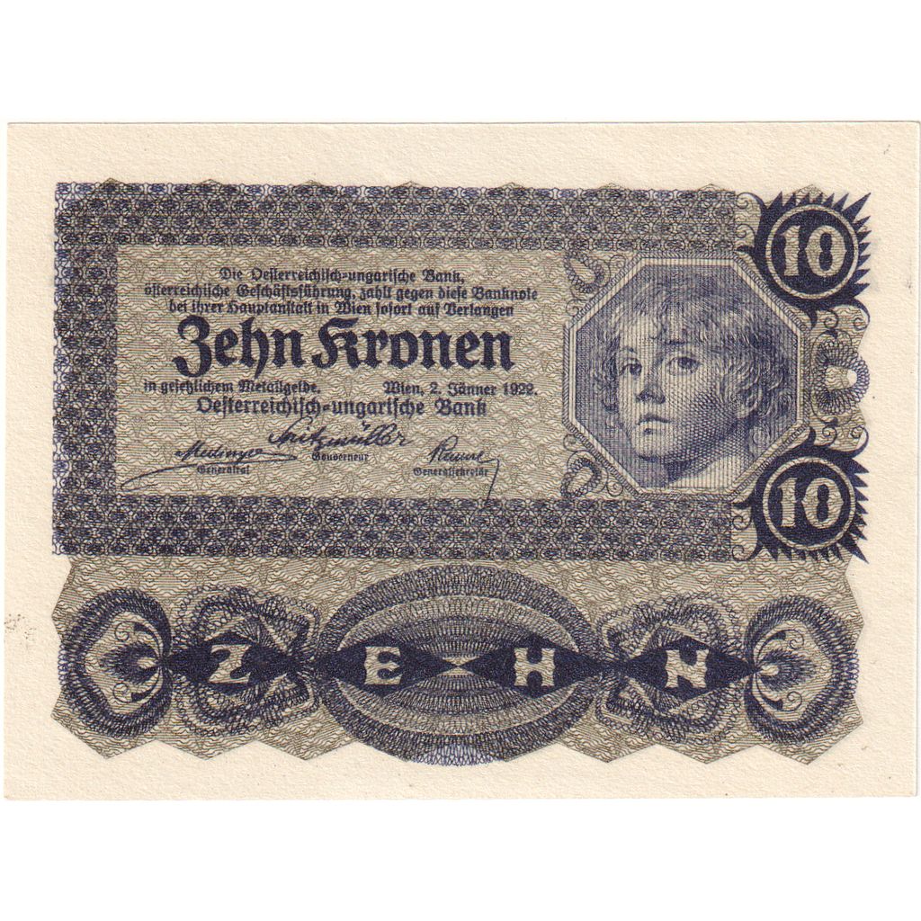 Austria, 10 Kronen, 1922, 1922-01-02, KM:75, UNC(65-70)