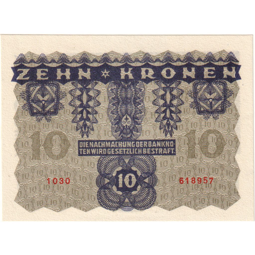 Austria, 10 Kronen, 1922, 1922-01-02, KM:75, UNC(65-70)
