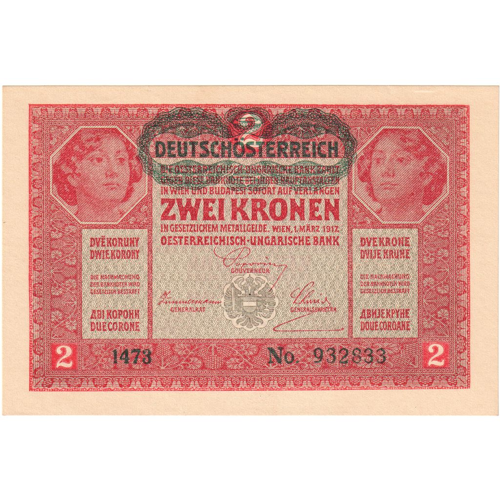 Węgry, 2 Korona, 1917, 1917-03-01, KM:58, UNC(65-70)