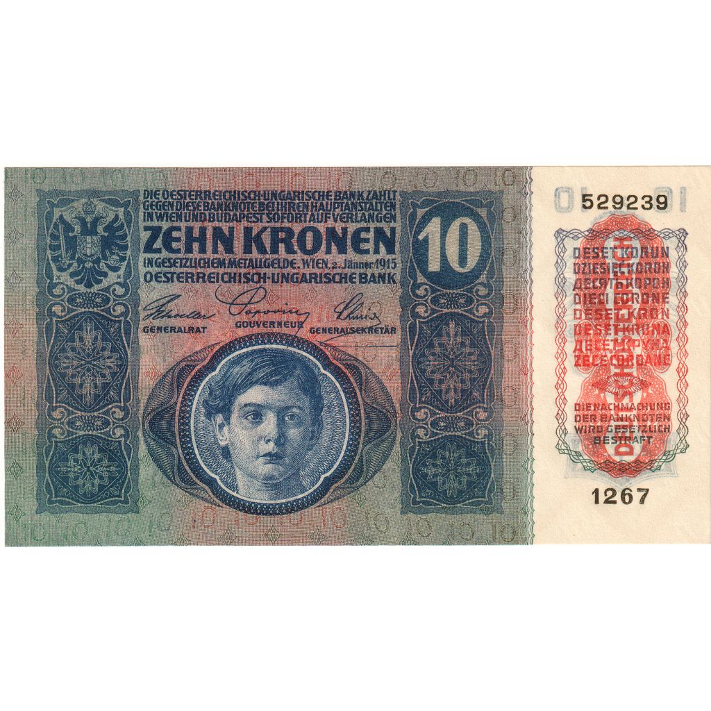 Austria, 10 Kronen, 1915, 1915-01-02, KM:51a, UNC(65-70)