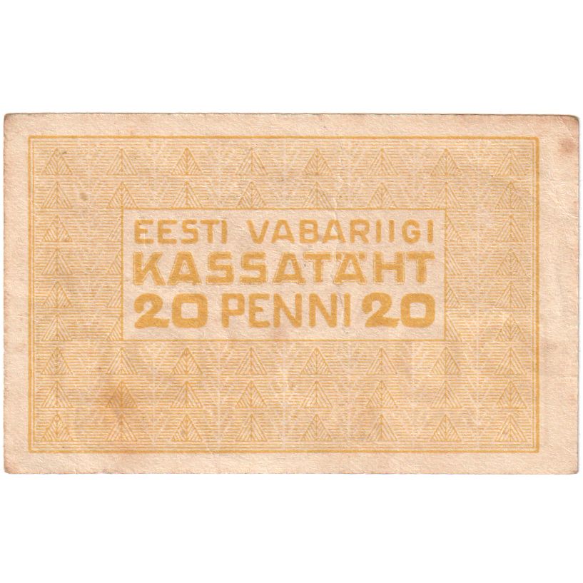 Banknote, Estonia, 20 Penni, 1919, Undated (1919), KM:41a, UNC(65-70)