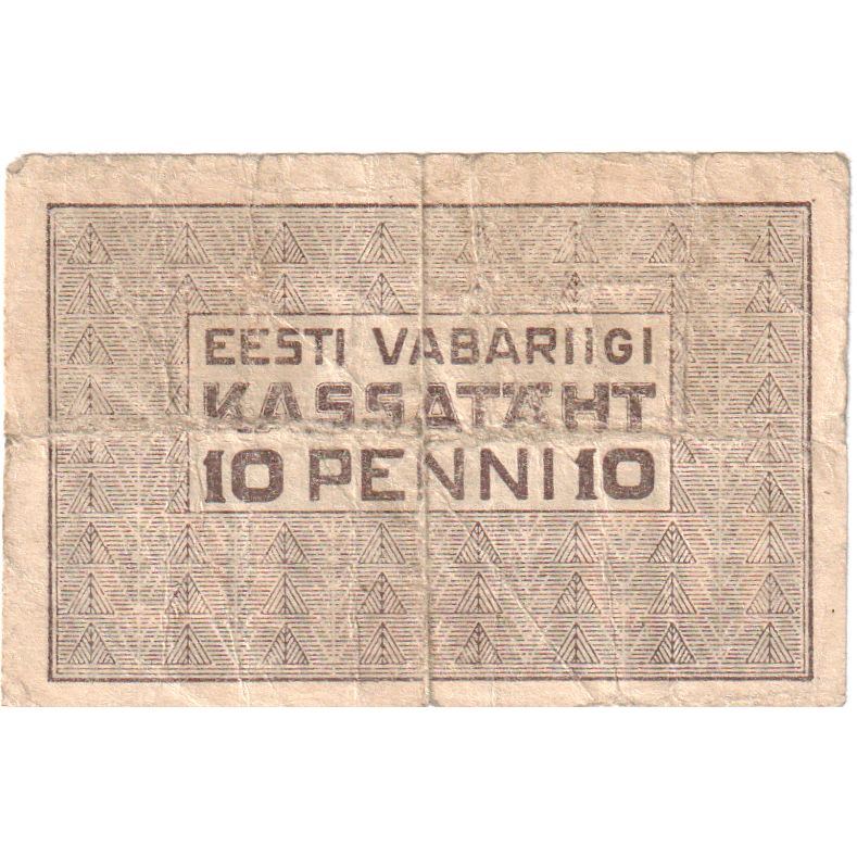 Estonie, 10 Penni, 1919, KM:40b, TTB