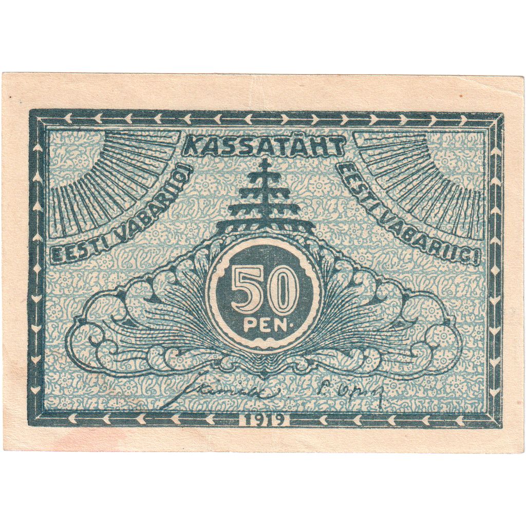 Banconote, Estonia, 50 Penni, 1919, KM:42a, Undated, BB