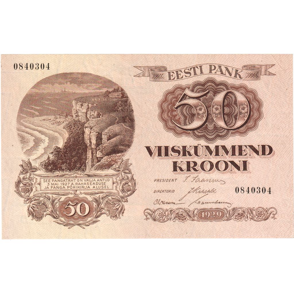 Estonia, 50 Krooni, 1929, KM:65a, UNZ-