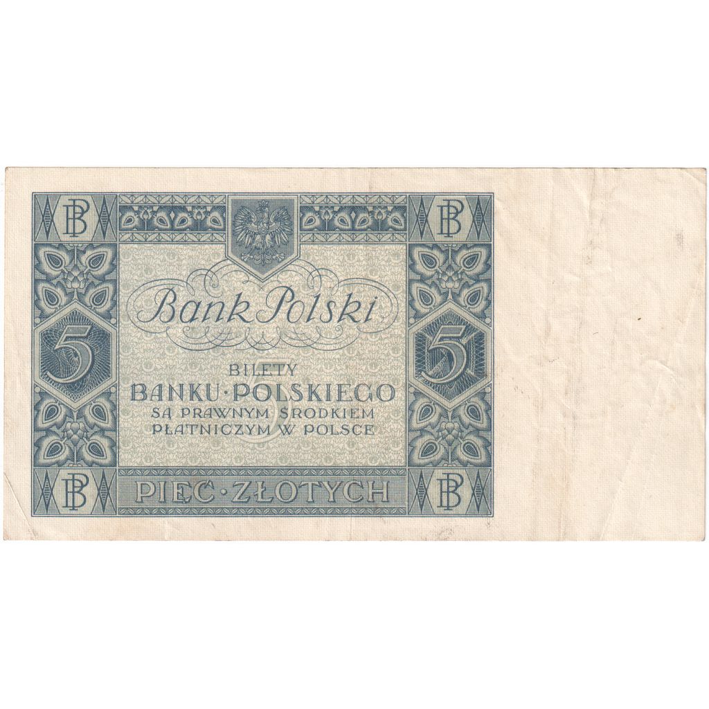 Poland, 5 Zlotych, 1930, KM:72, AU(50-53)