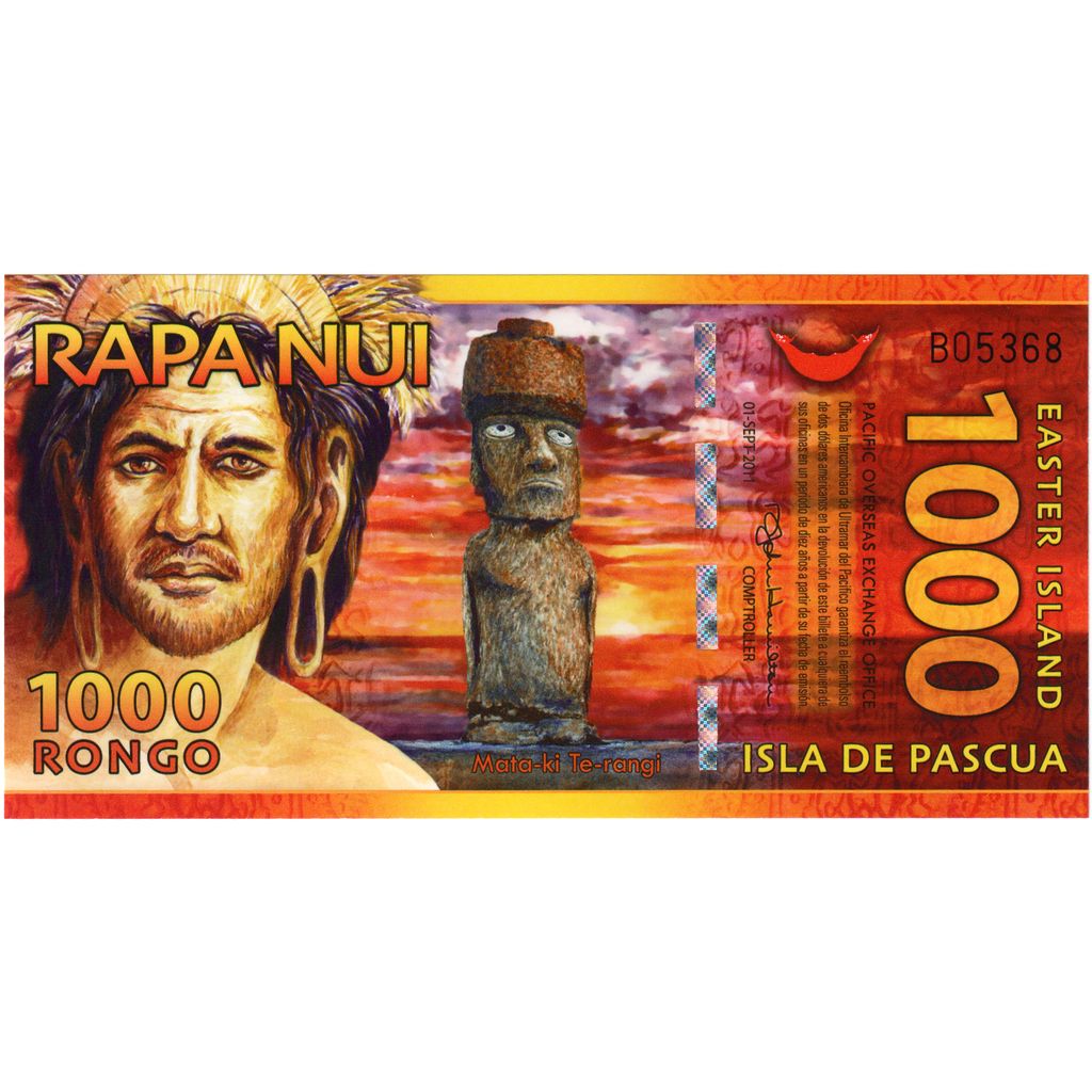 Banknote, Chile, Tourist Banknote, 1000 RONGO ISLA DE PASCUA, UNC(65-70)