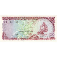 Maldives, 20 Rufiyaa, 1987, 1987-08-25, KM:12a, UNC(65-70)