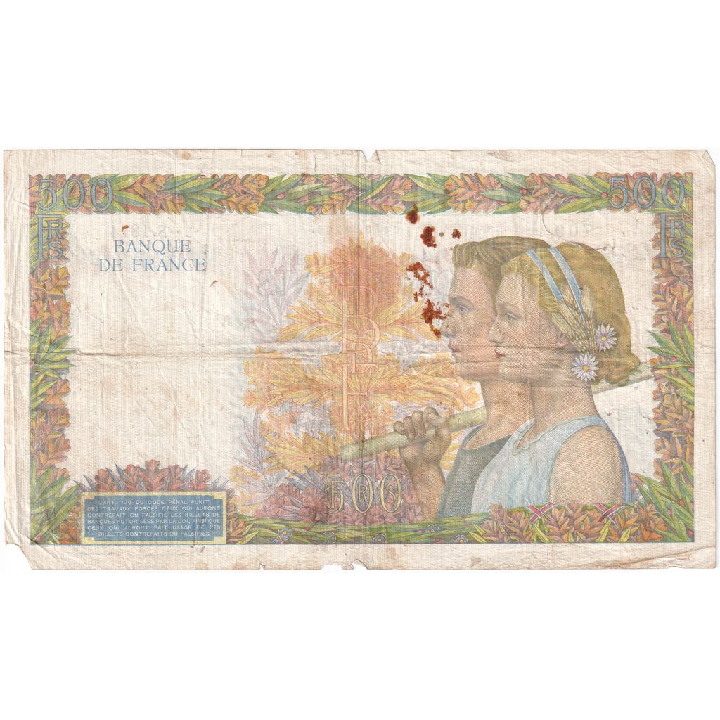 Frankrijk, 500 Francs, La Paix, 1941, S.1814, TB, Fayette:32.12, KM:95a