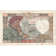Francja, 50 Francs, Jacques Coeur, 1940, T.2147370, VF(30-35), Fayette:19.03