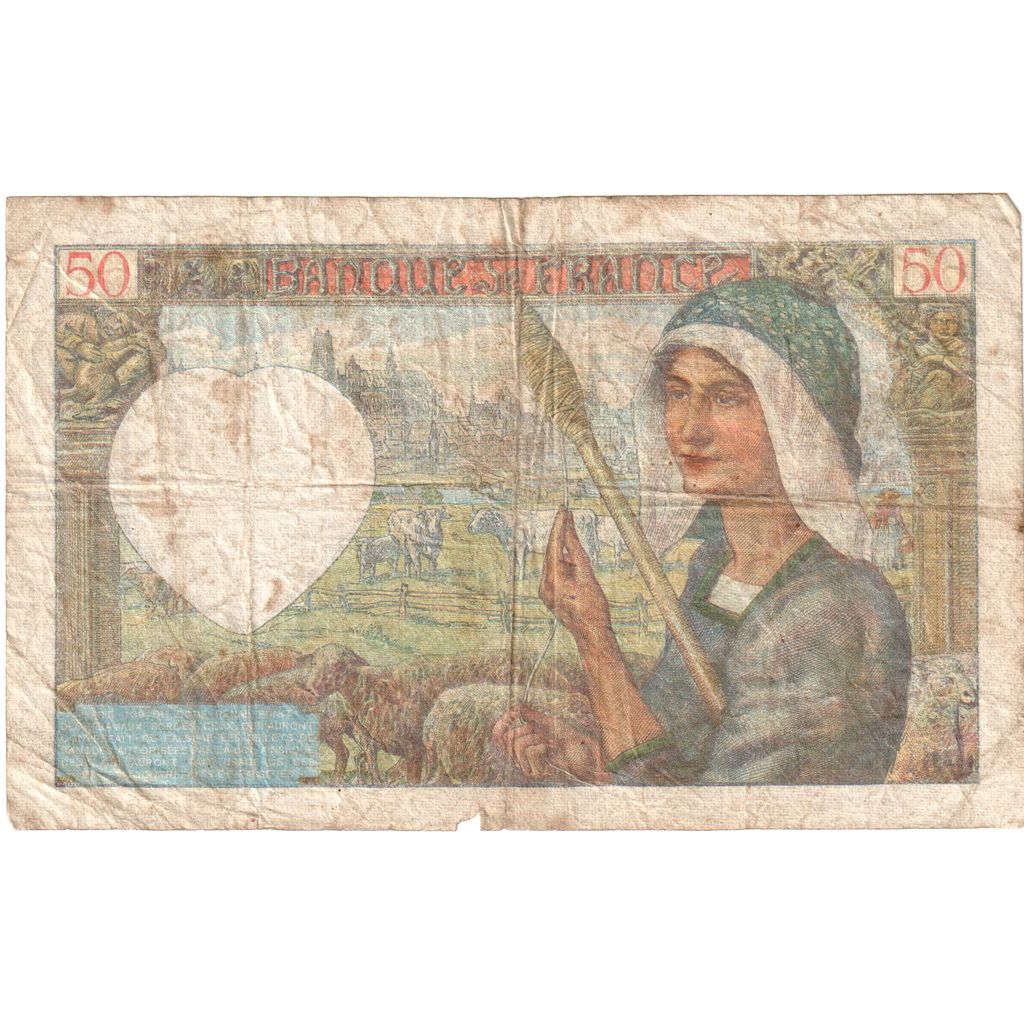 Frankreich, 50 Francs, Jacques Coeur, 1942, H.16588900, S, Fayette:19.18, KM:93