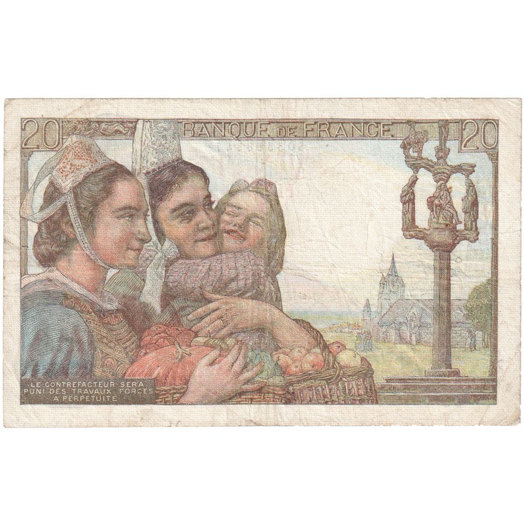 Francia, 20 Francs, Pêcheur, 1949-03-10, Q.20368547, MB