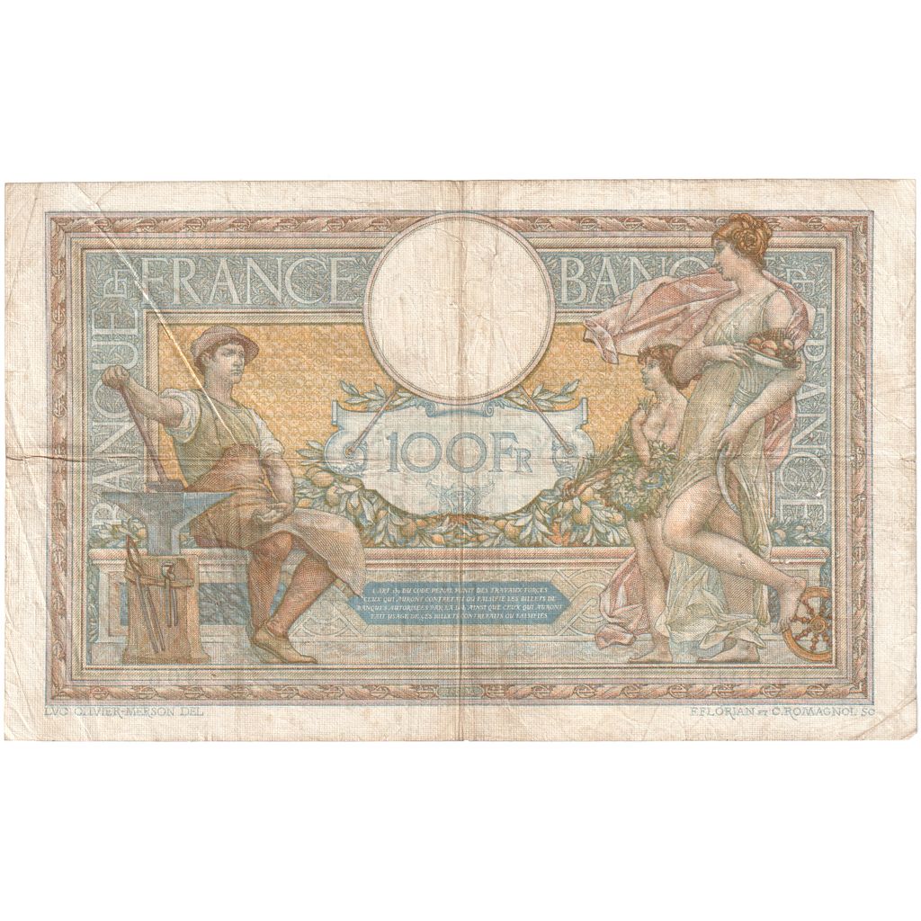 France, 100 Francs, Luc Olivier Merson, 1928-05-11, B21442306, VF(30-35)