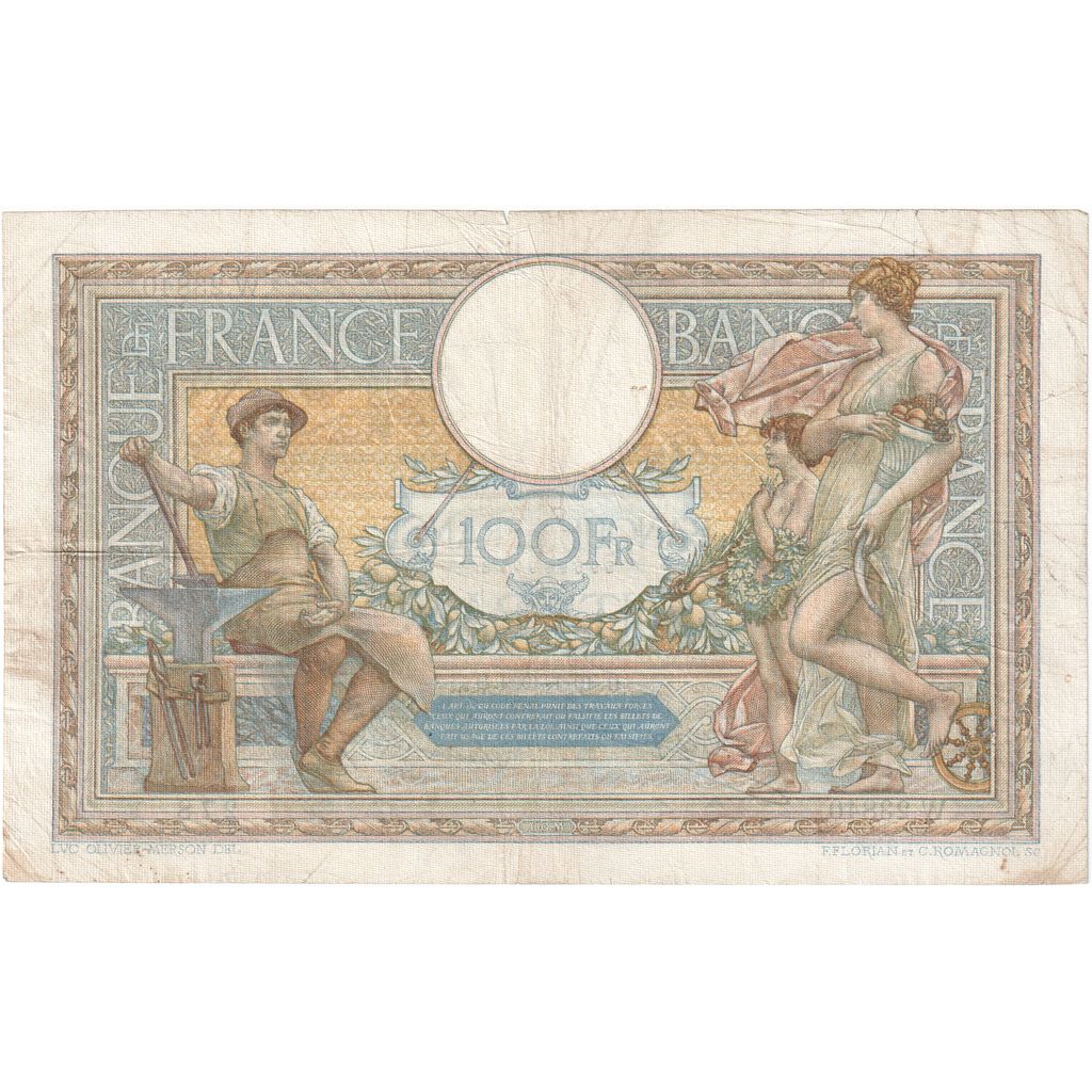 Francia, 100 Francs, Luc Olivier Merson, 1929-01-10, W.23840278, BC+