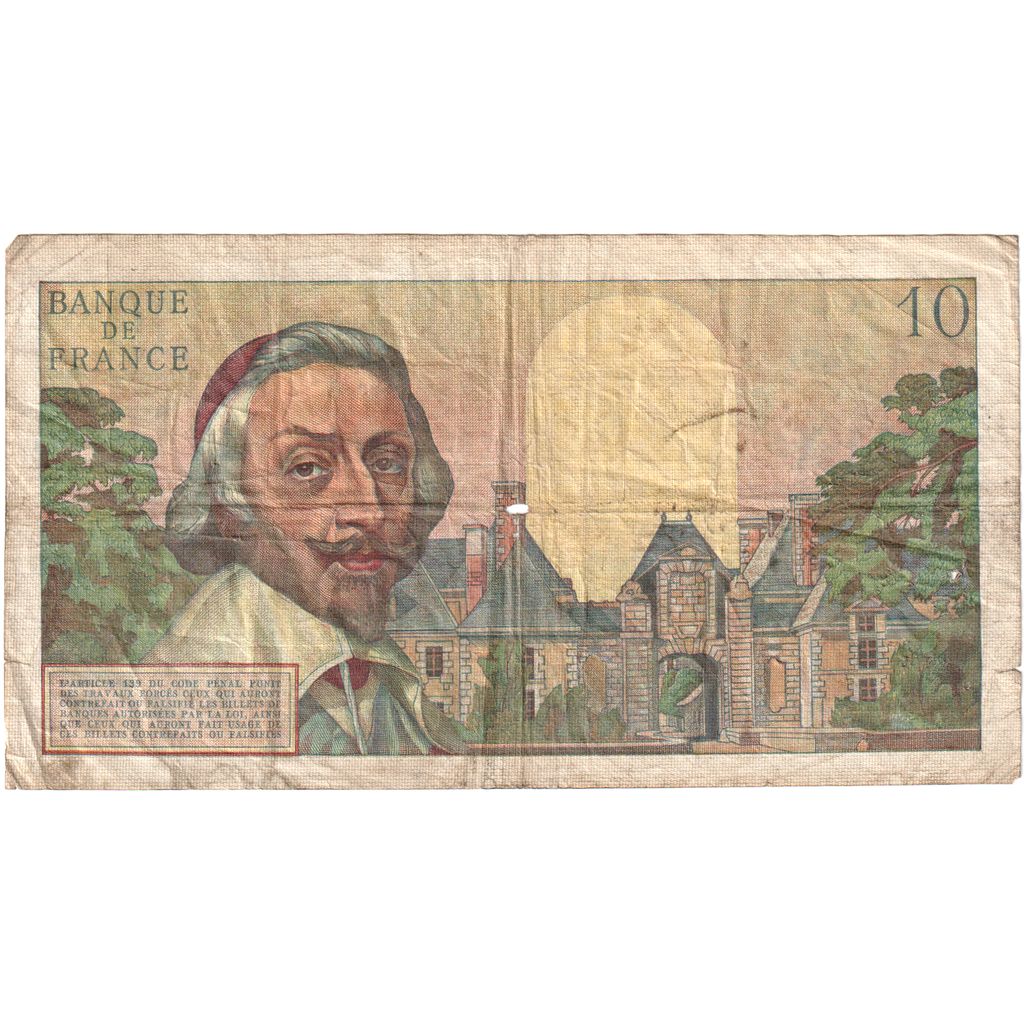 Francja, 10 Nouveaux Francs, Richelieu, 1959-03-05, W.429629, VF(20-25)