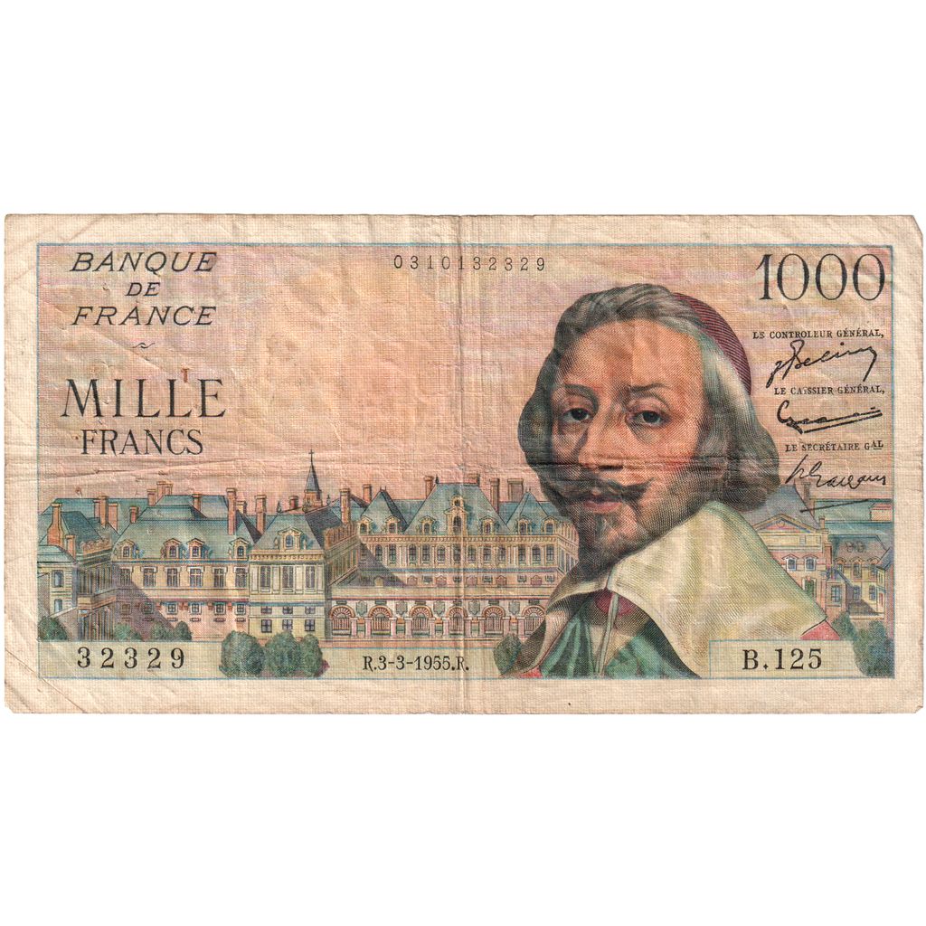Frankrijk, 1000 Francs, Richelieu, 1955-03-03, B.12532329, TB+